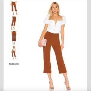 NWT Revolve LPA Burnt Orange Crop Wide Leg Pants Zip Closure Womens Size XS